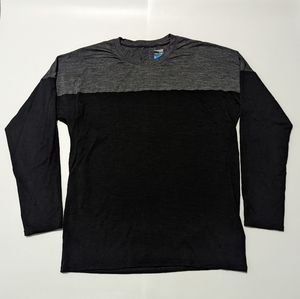 Men's Icebreaker L Black/Gray Merino Wool Cool-lite Long Sleeve Shirt